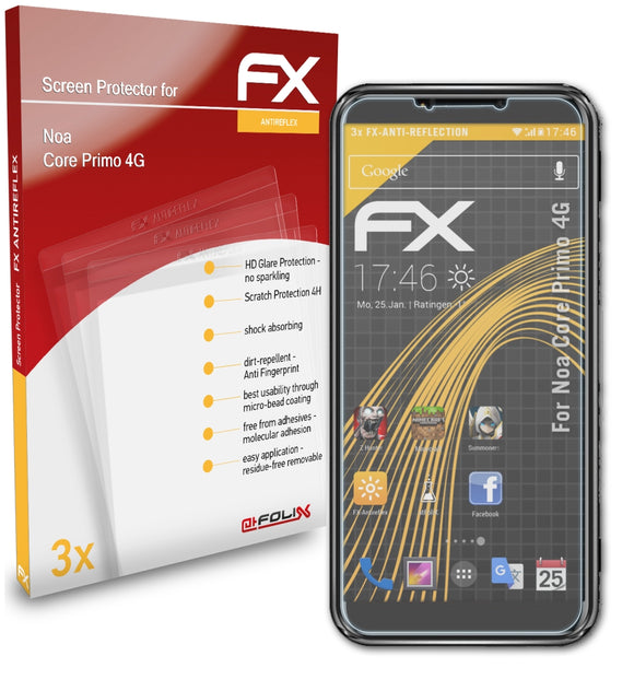 atFoliX FX-Antireflex Displayschutzfolie für Noa Core Primo 4G