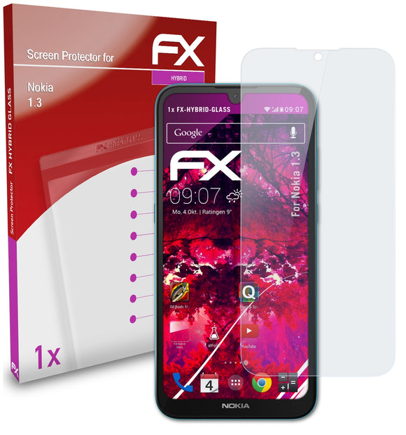 atFoliX FX-Hybrid-Glass Panzerglasfolie für Nokia 1.3
