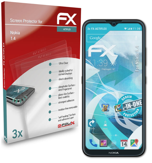 atFoliX FX-ActiFleX Displayschutzfolie für Nokia 1.4