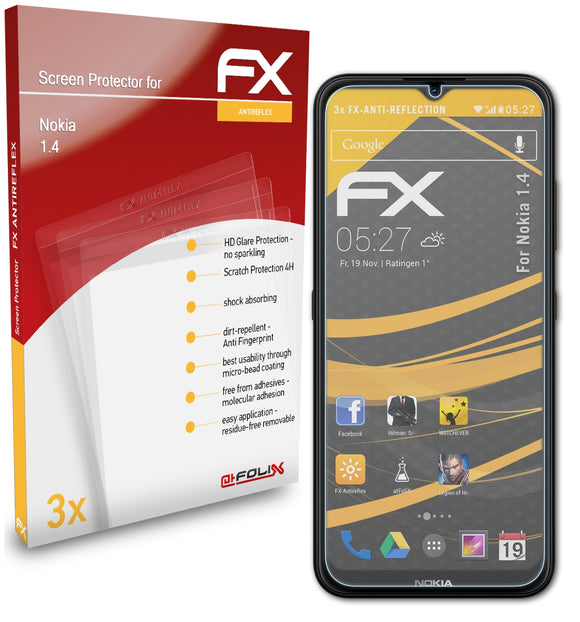 atFoliX FX-Antireflex Displayschutzfolie für Nokia 1.4
