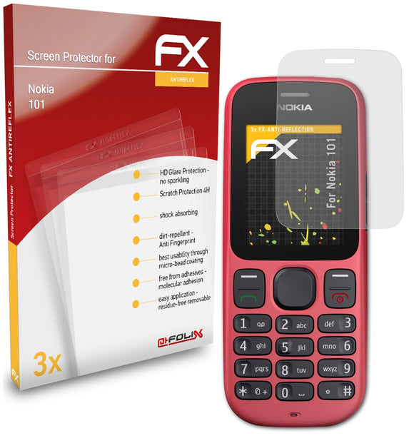 atFoliX FX-Antireflex Displayschutzfolie für Nokia 101