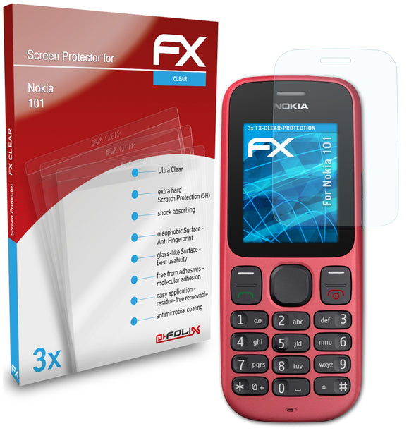 atFoliX FX-Clear Schutzfolie für Nokia 101