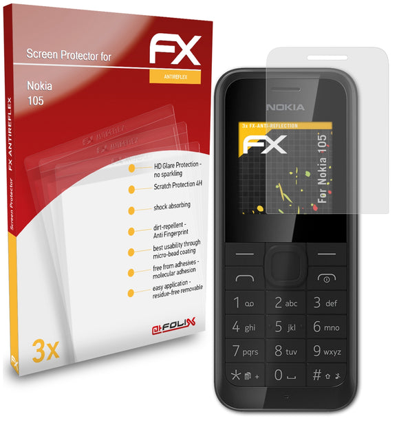 atFoliX FX-Antireflex Displayschutzfolie für Nokia 105