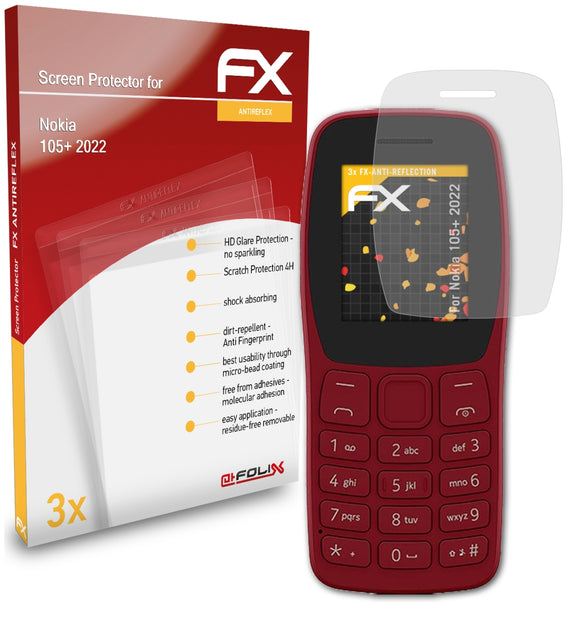 atFoliX FX-Antireflex Displayschutzfolie für Nokia 105+ (2022)