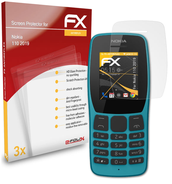 atFoliX FX-Antireflex Displayschutzfolie für Nokia 110 (2019)