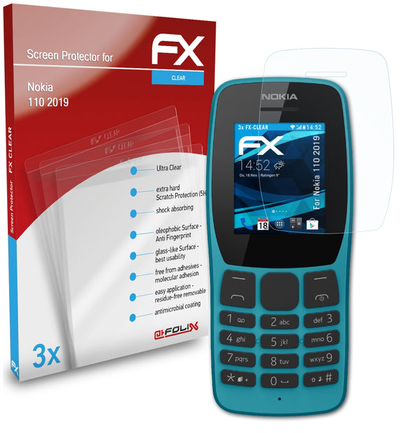 atFoliX FX-Clear Schutzfolie für Nokia 110 (2019)