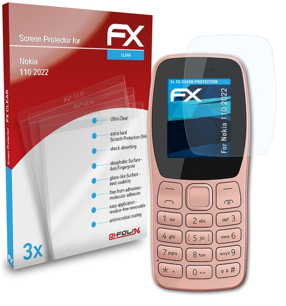 atFoliX FX-Clear Schutzfolie für Nokia 110 (2022)