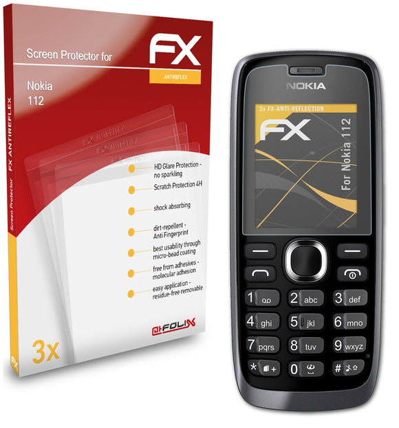 atFoliX FX-Antireflex Displayschutzfolie für Nokia 112