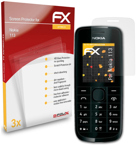 atFoliX FX-Antireflex Displayschutzfolie für Nokia 113