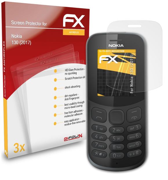 atFoliX FX-Antireflex Displayschutzfolie für Nokia 130 (2017)