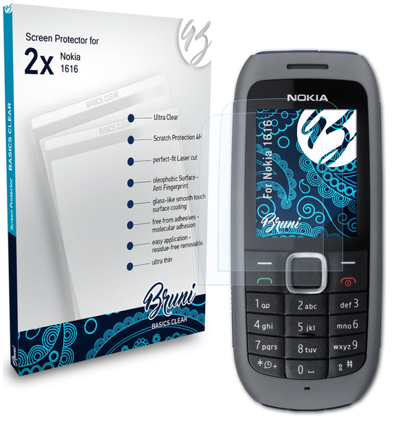 Bruni Basics-Clear Displayschutzfolie für Nokia 1616