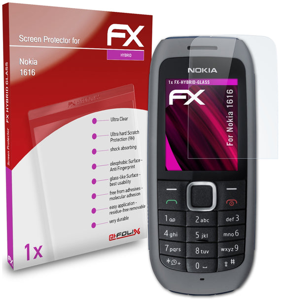 atFoliX FX-Hybrid-Glass Panzerglasfolie für Nokia 1616