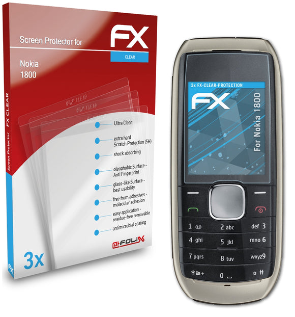 atFoliX FX-Clear Schutzfolie für Nokia 1800