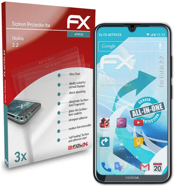 atFoliX FX-ActiFleX Displayschutzfolie für Nokia 2.2