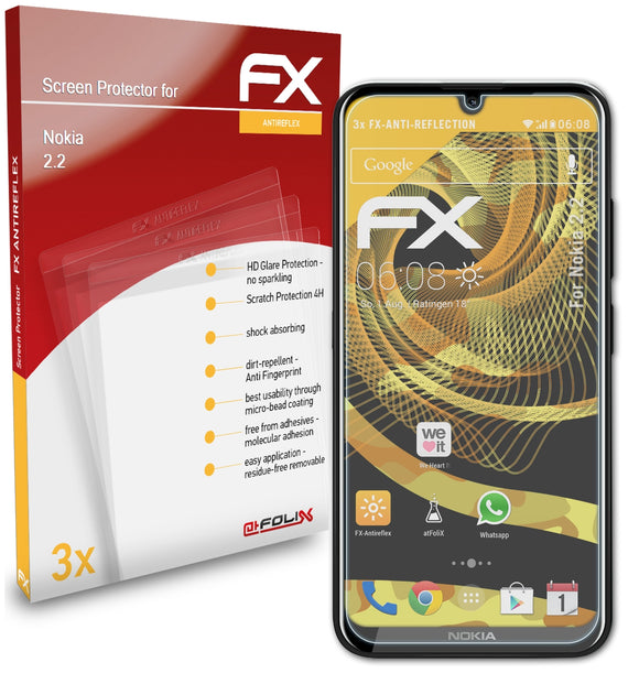 atFoliX FX-Antireflex Displayschutzfolie für Nokia 2.2
