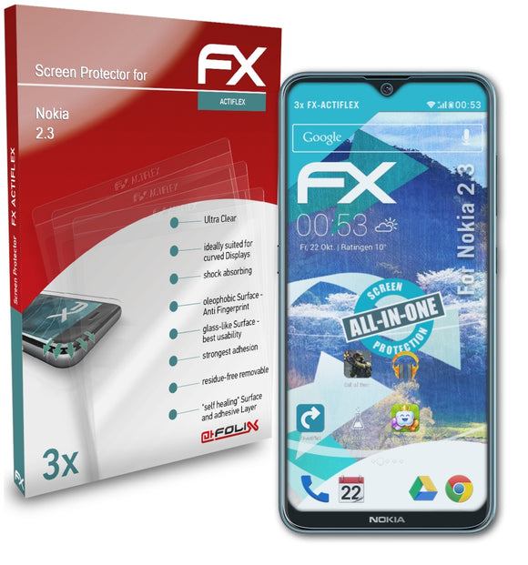 atFoliX FX-ActiFleX Displayschutzfolie für Nokia 2.3