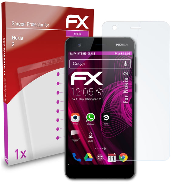 atFoliX FX-Hybrid-Glass Panzerglasfolie für Nokia 2