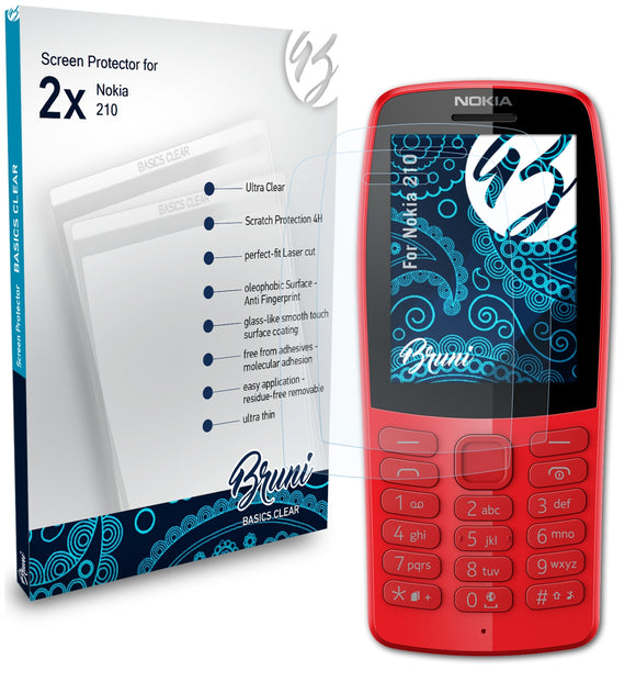 Bruni Basics-Clear Displayschutzfolie für Nokia 210