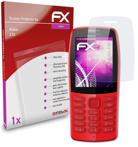 atFoliX FX-Hybrid-Glass Panzerglasfolie für Nokia 210