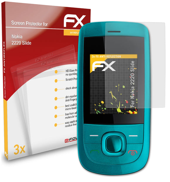 atFoliX FX-Antireflex Displayschutzfolie für Nokia 2220 Slide