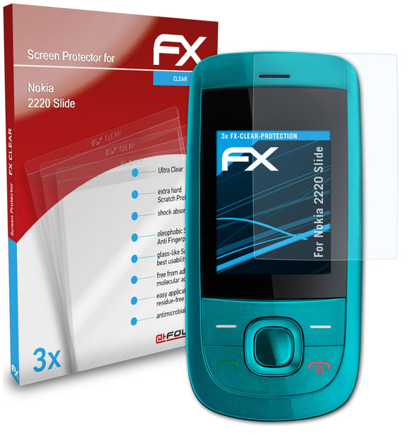 atFoliX FX-Clear Schutzfolie für Nokia 2220 Slide