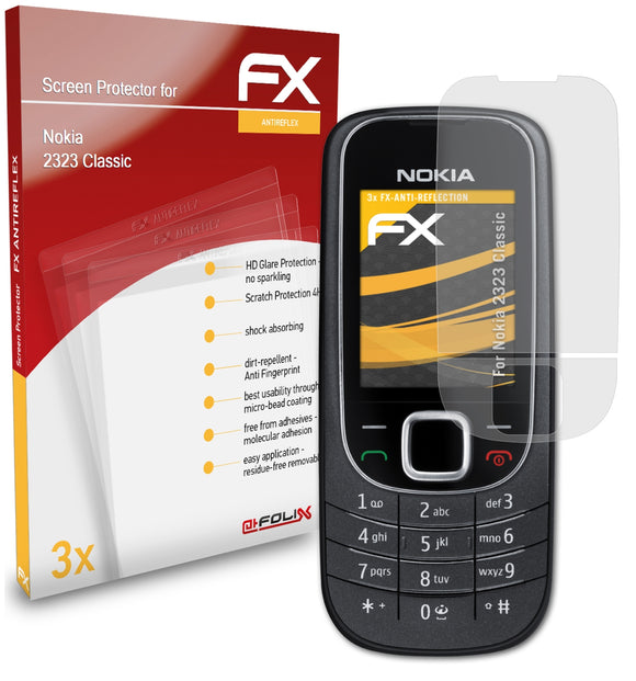 atFoliX FX-Antireflex Displayschutzfolie für Nokia 2323 Classic