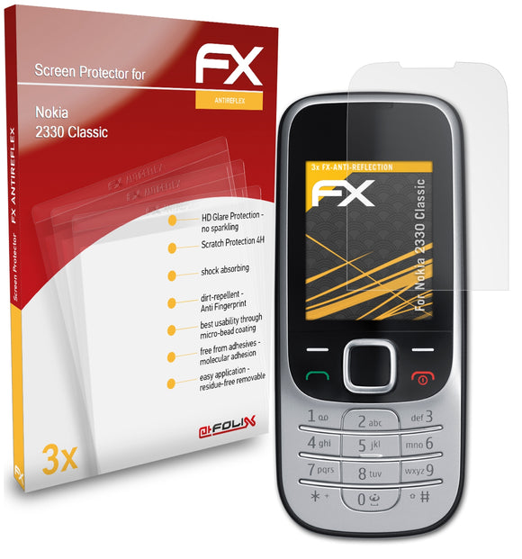 atFoliX FX-Antireflex Displayschutzfolie für Nokia 2330 Classic