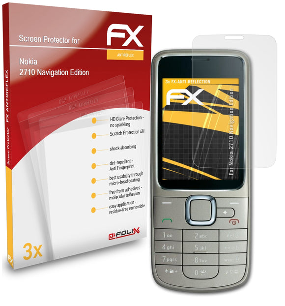 atFoliX FX-Antireflex Displayschutzfolie für Nokia 2710 Navigation Edition