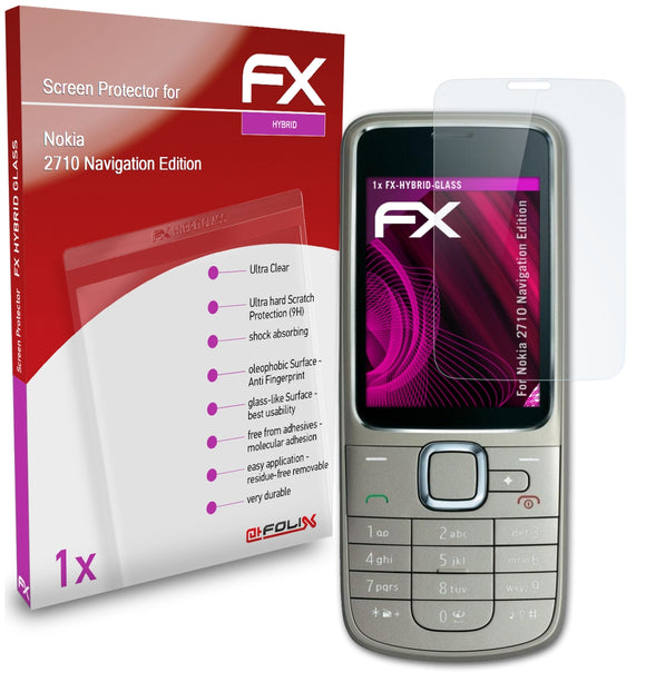 atFoliX FX-Hybrid-Glass Panzerglasfolie für Nokia 2710 Navigation Edition
