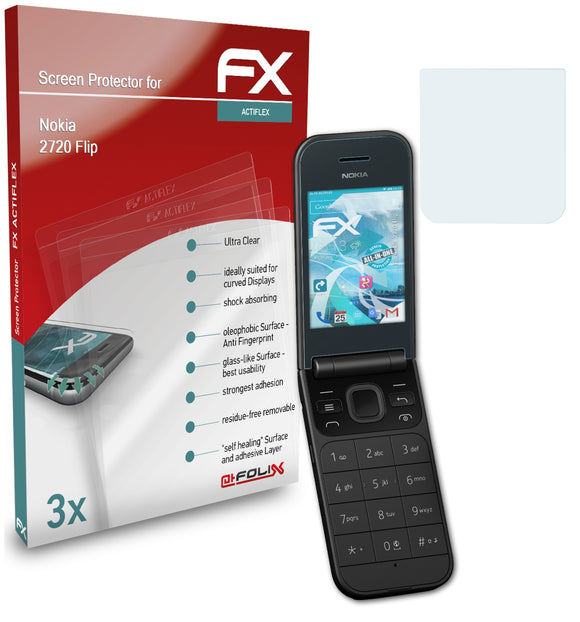 atFoliX FX-ActiFleX Displayschutzfolie für Nokia 2720 Flip