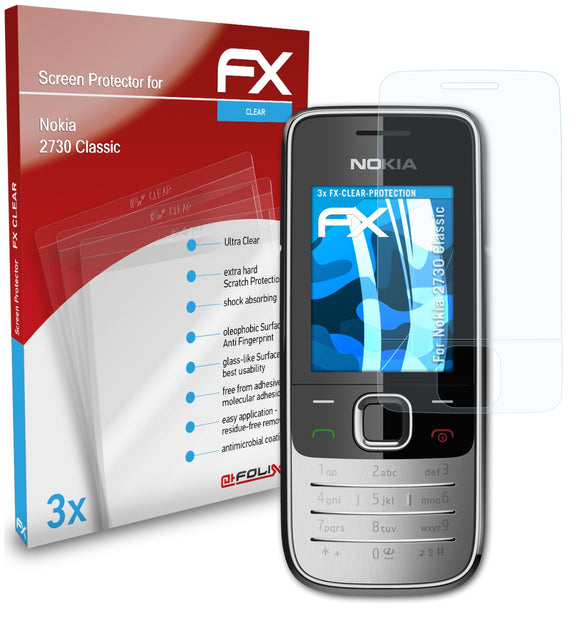 atFoliX FX-Clear Schutzfolie für Nokia 2730 Classic