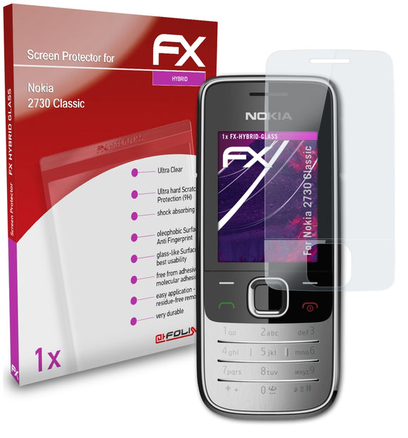 atFoliX FX-Hybrid-Glass Panzerglasfolie für Nokia 2730 Classic