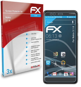 atFoliX FX-Clear Schutzfolie für Nokia 3.1 A