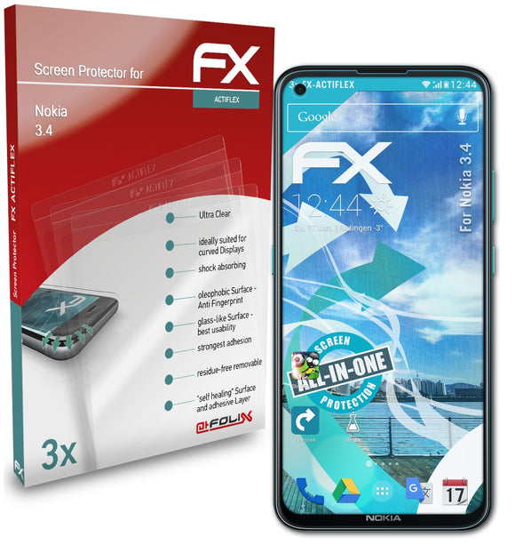 atFoliX FX-ActiFleX Displayschutzfolie für Nokia 3.4