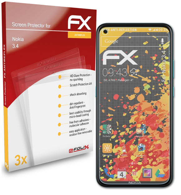 atFoliX FX-Antireflex Displayschutzfolie für Nokia 3.4