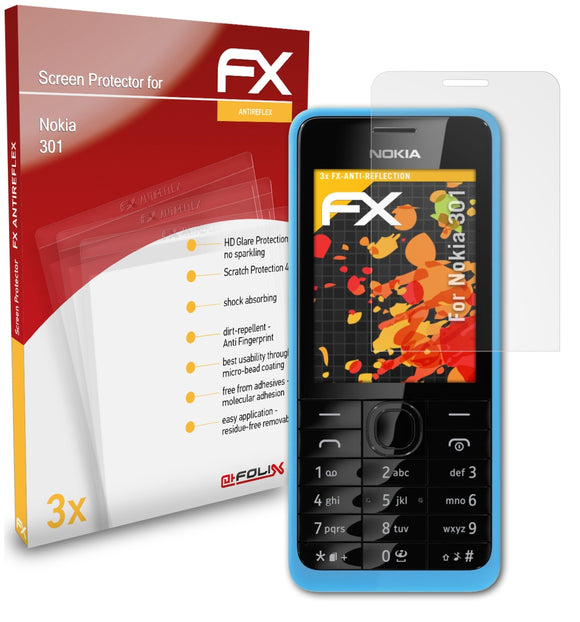 atFoliX FX-Antireflex Displayschutzfolie für Nokia 301