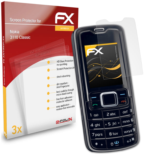 atFoliX FX-Antireflex Displayschutzfolie für Nokia 3110 Classic