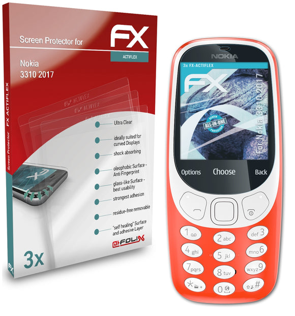 atFoliX FX-ActiFleX Displayschutzfolie für Nokia 3310 (2017)