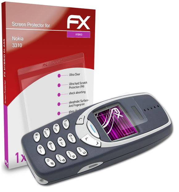 atFoliX FX-Hybrid-Glass Panzerglasfolie für Nokia 3310