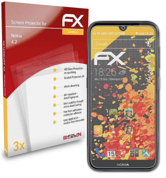 atFoliX FX-Antireflex Displayschutzfolie für Nokia 4.2