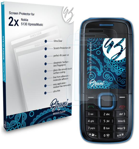 Bruni Basics-Clear Displayschutzfolie für Nokia 5130 XpressMusic
