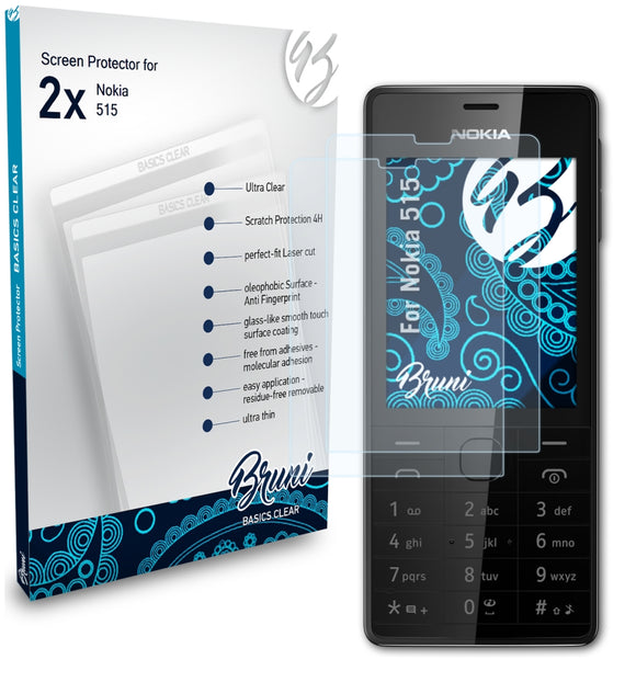 Bruni Basics-Clear Displayschutzfolie für Nokia 515