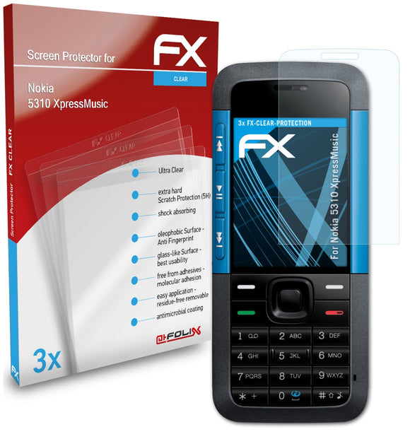 atFoliX FX-Clear Schutzfolie für Nokia 5310 XpressMusic