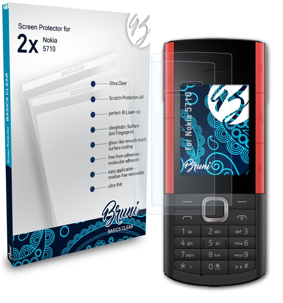 Bruni Basics-Clear Displayschutzfolie für Nokia 5710