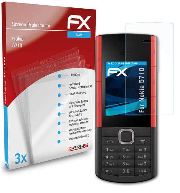 atFoliX FX-Clear Schutzfolie für Nokia 5710