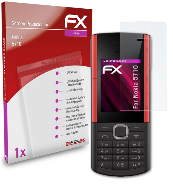 atFoliX FX-Hybrid-Glass Panzerglasfolie für Nokia 5710