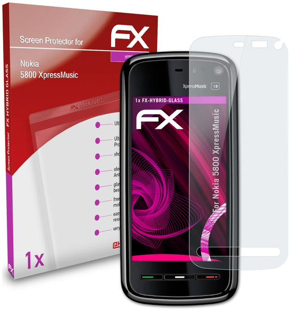 atFoliX FX-Hybrid-Glass Panzerglasfolie für Nokia 5800 XpressMusic