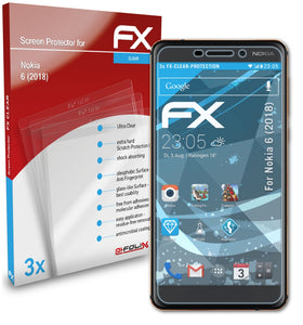 atFoliX FX-Clear Schutzfolie für Nokia 6 (2018)