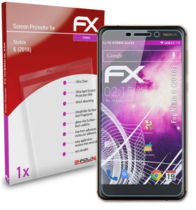 atFoliX FX-Hybrid-Glass Panzerglasfolie für Nokia 6 (2018)