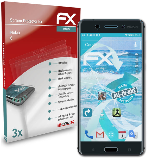 atFoliX FX-ActiFleX Displayschutzfolie für Nokia 6